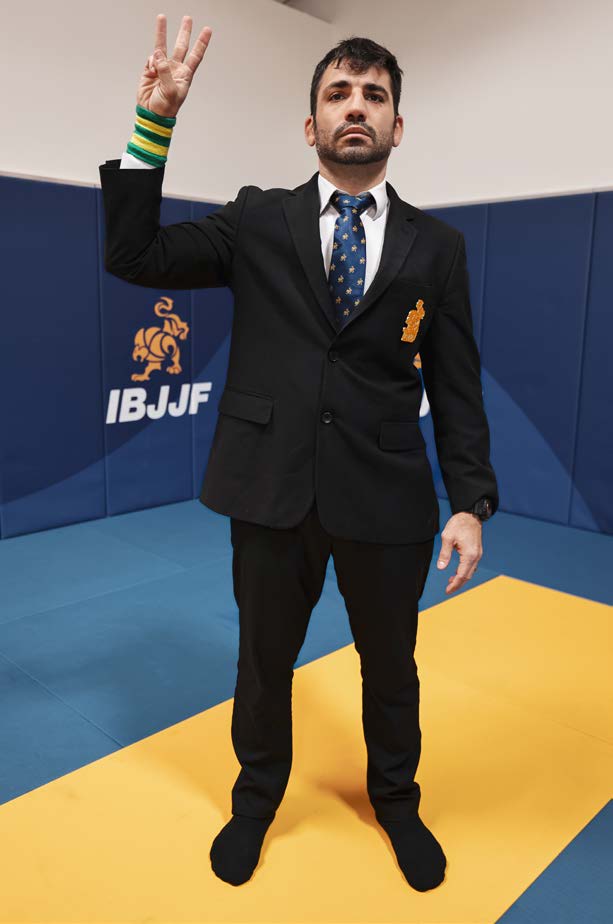 Referee signal for 3 points close-up - three fingers extended