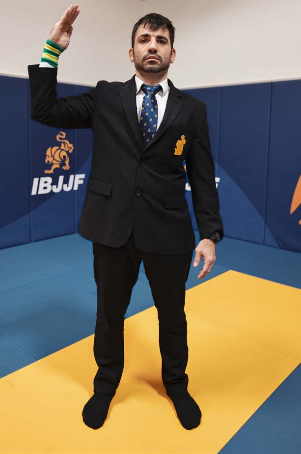 Referee signal for 3 points - pointer, middle, and ring fingers extended